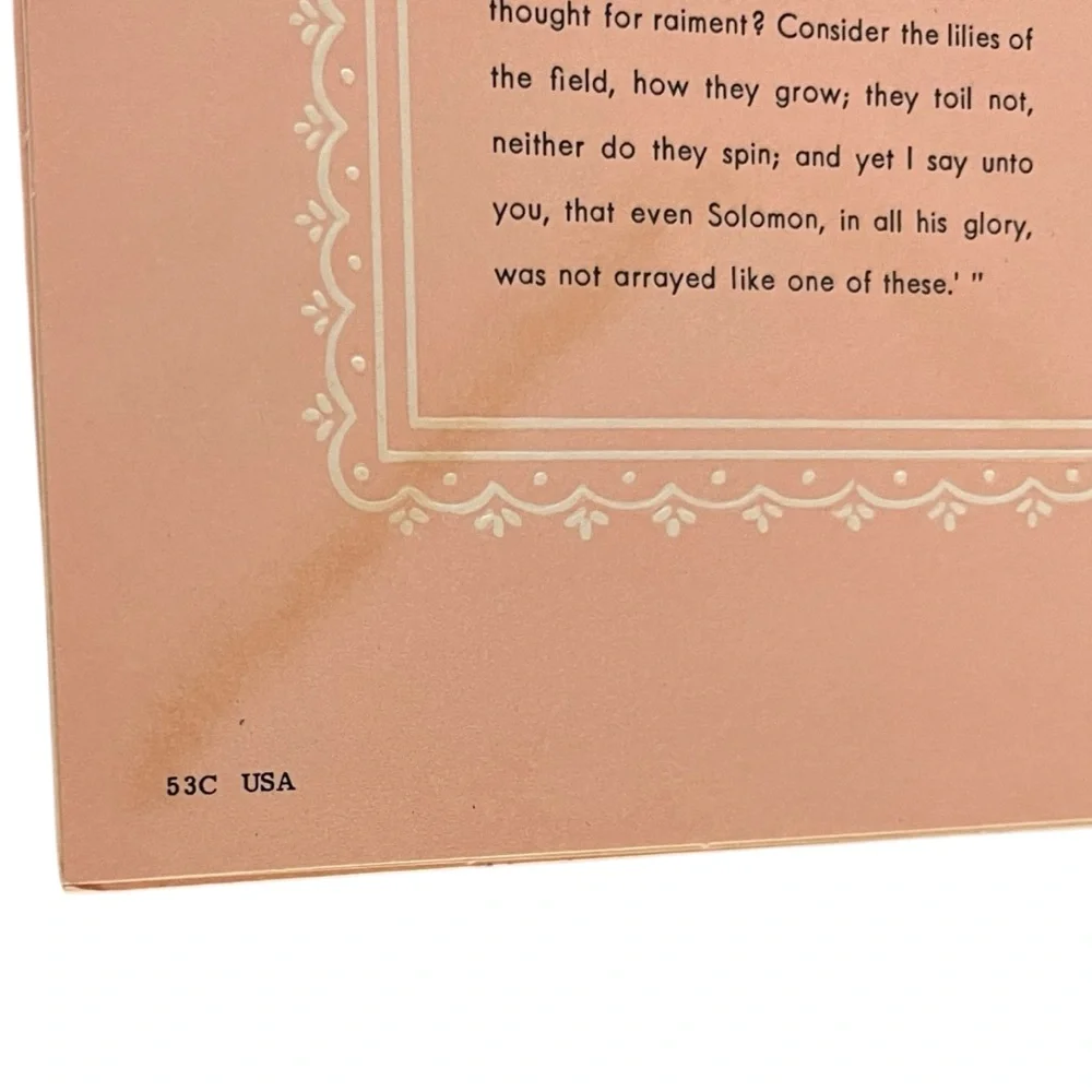 Unused Vintage Easter Greeting Card Pink Lilies Raised Cutout Floral Religious